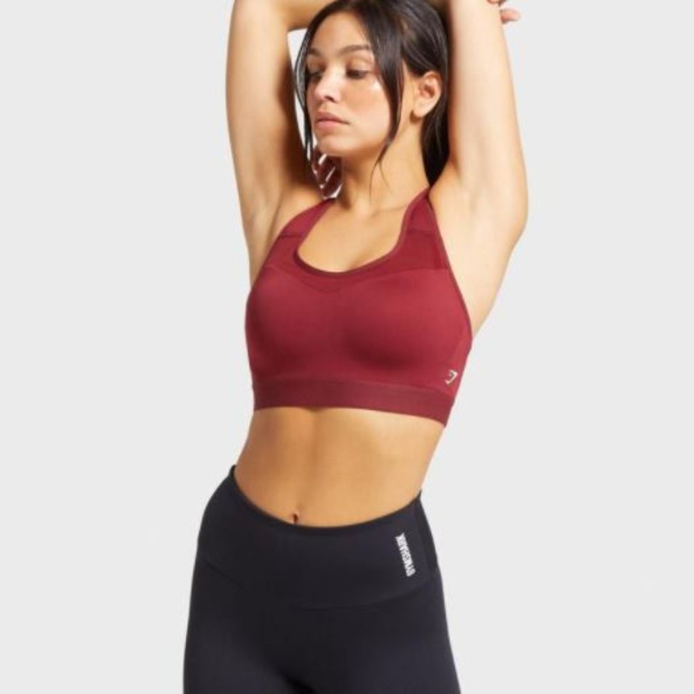 Gymshark Red High Impact Mesh Sports Bra